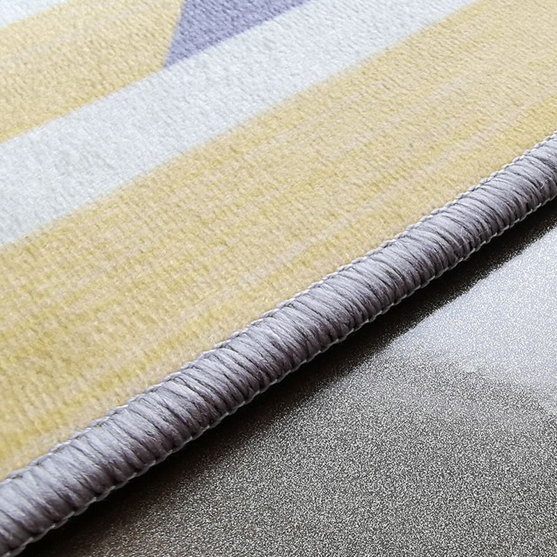 Grey Modern Carpet Plant Pattern Polyester Area Rug Stain Resistant Rug for Home Decor