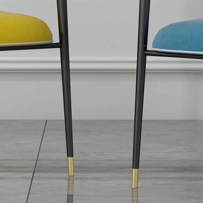 Glam Upholstered Dining Arm Chair Open Back Arm Chair for Dining Room