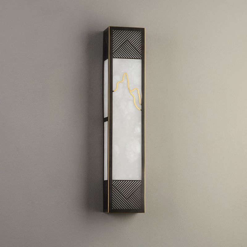 Lámpara de metal de 1 luz de 1 luz moderna de luz rectangular para sala de estar para sala de estar