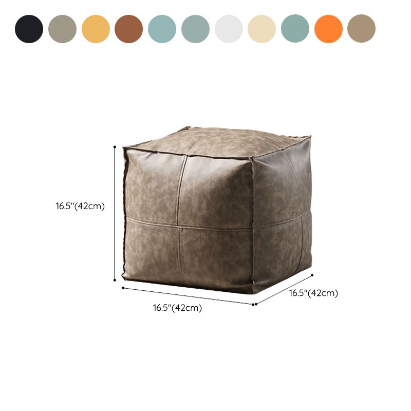 Modern Square Pouf Leather Water Resistant Pouf for Living Room