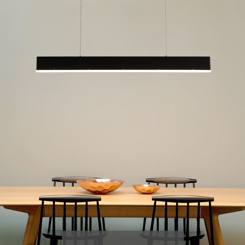 Contemporary Simple Style Rectangle LED Island Light Pendant Lights for Office