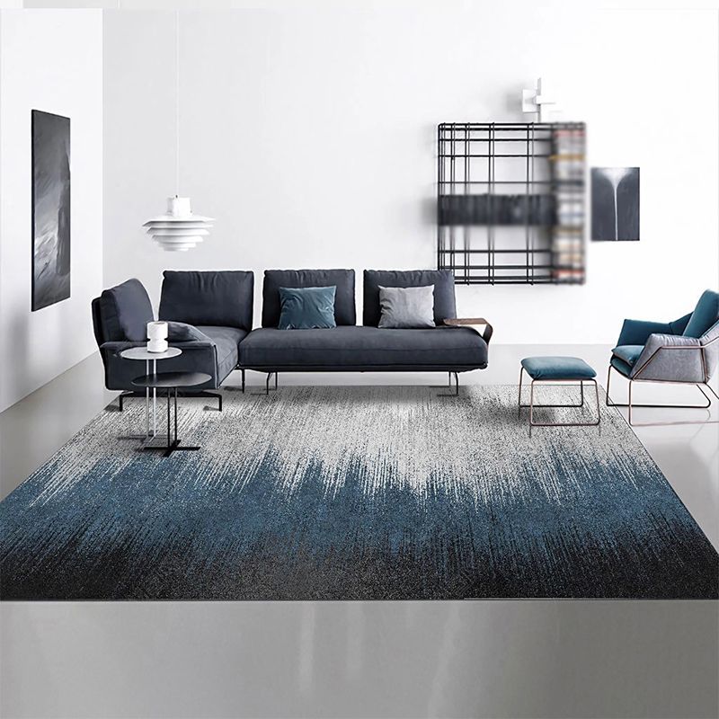 Ash Black Modern Rug Polyester Grafisch Tapijten Niet-slip achterste tapijt voor woonkamer
