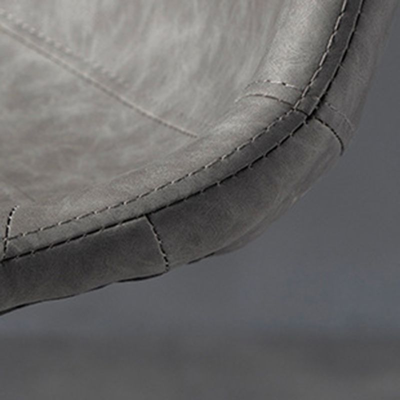 Contemporary Metal Stool Leather Upholstered Counter Stool in Matte Finish for Indoor