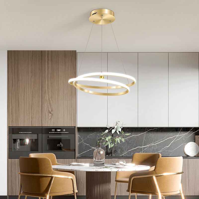 Twist Metal Hanging Light Fixture Minimalist LED Ceiling Pendant Light for Living Room
