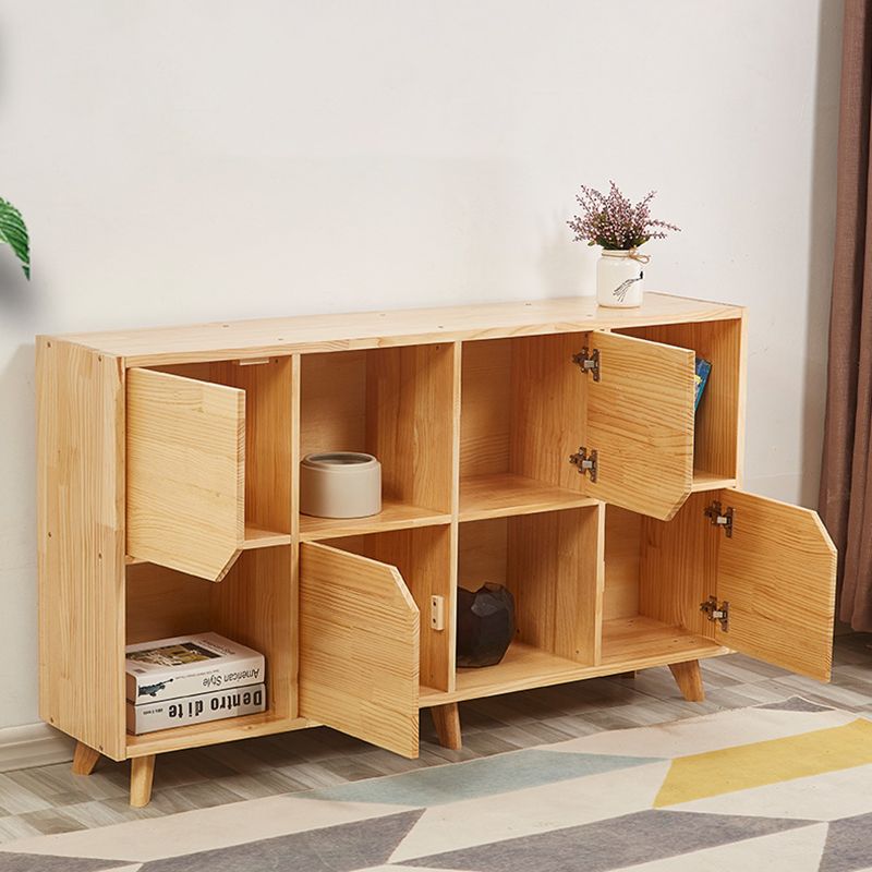 Wooden Closed Back Bookcase Standard Natural Bookshelf with Shelves