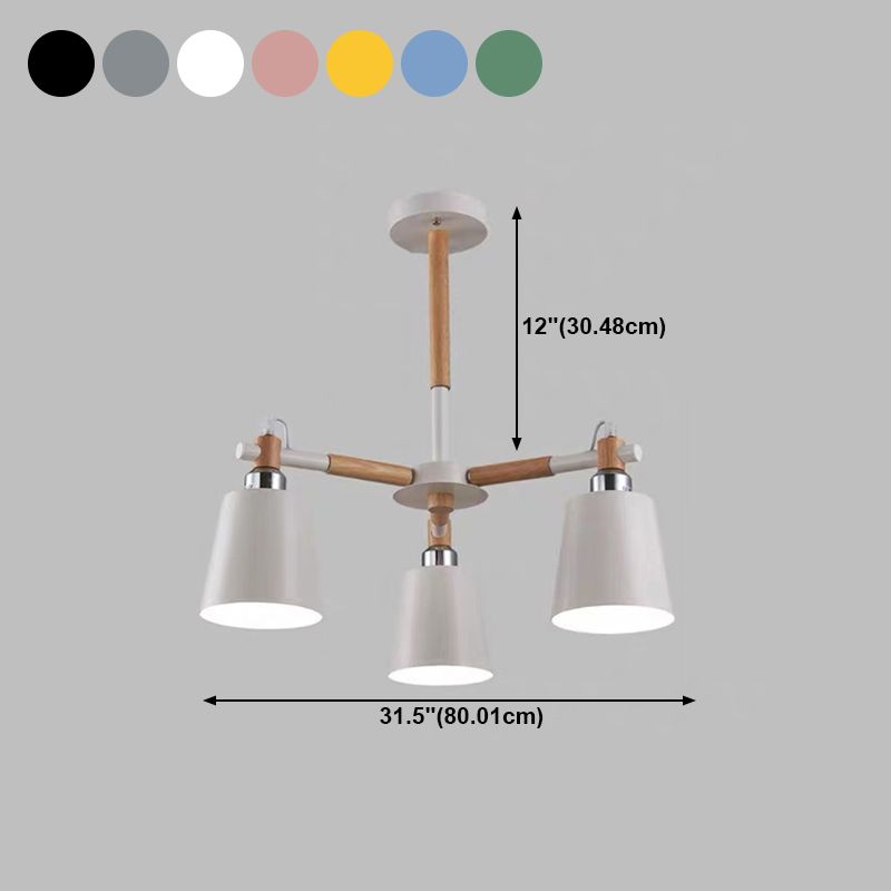 Nordic Multi Head Macron Chandelier Metal Chandelier Lighting Fixtures for Bedroom