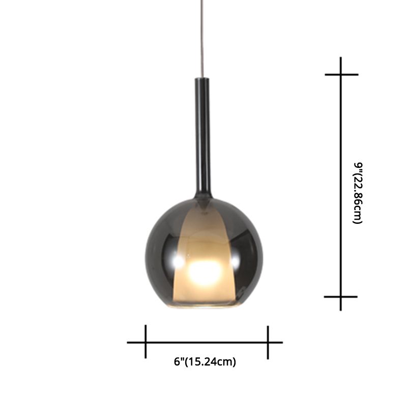 Electroplate Pulido de vidrio colgante Forma de la bola de la bola moderna lámpara colgante de 1 linda para el dormitorio del comedor