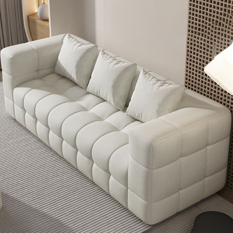 Scandinavian Biscuit Back Sofa Tuxedo Arm Loveseat for Living Room