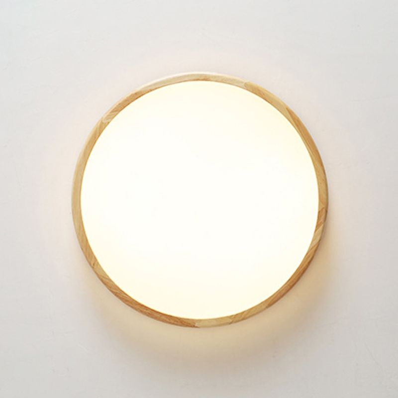 1 Light Circle Ceiling Lamp Modern Style Wood Ceiling Lighting for Restaurant