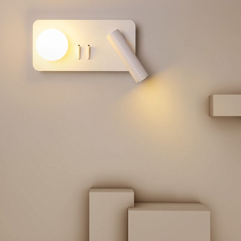 Lampada a parete in metallo moderno a parete in metallo bianco a 2 luci luci rettangolari di scarico rettangolare