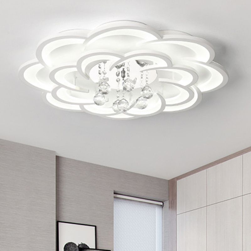 Acrylic Flower LED Flush Mount Modern 20.5"/27"/31.5" Wide Ceiling Light Fixture in Warm/White Light for Living Room