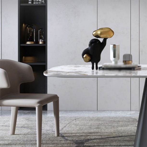 1/3/4/7 Pieces Modern Dinette Set Sintered Stone Dining Table Set for Kitchen