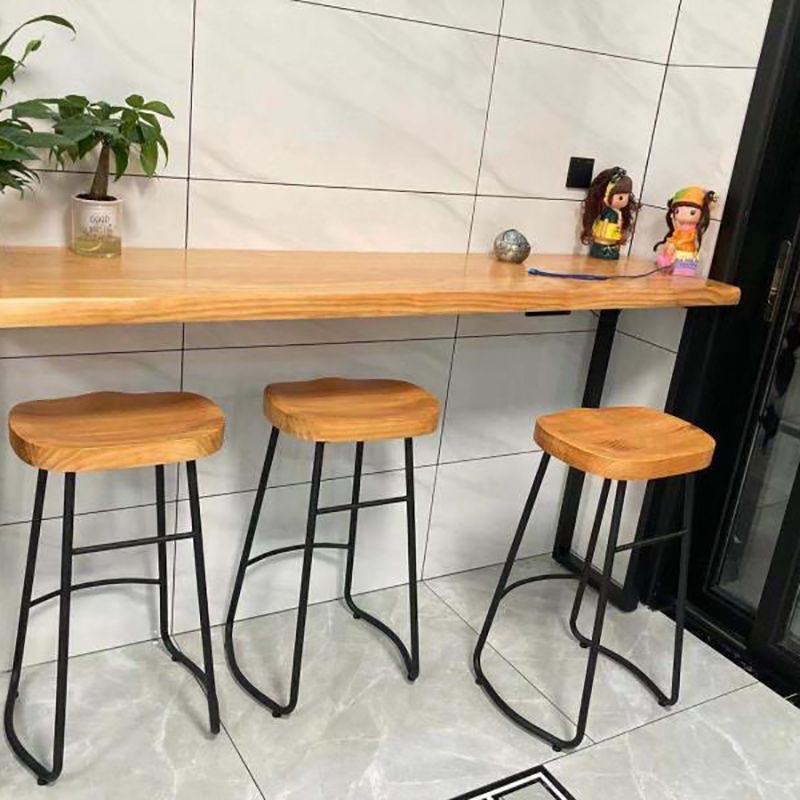 Taburete de bar de estilo moderno con reposapiés, patas de hierro, taburete para restaurante y bar