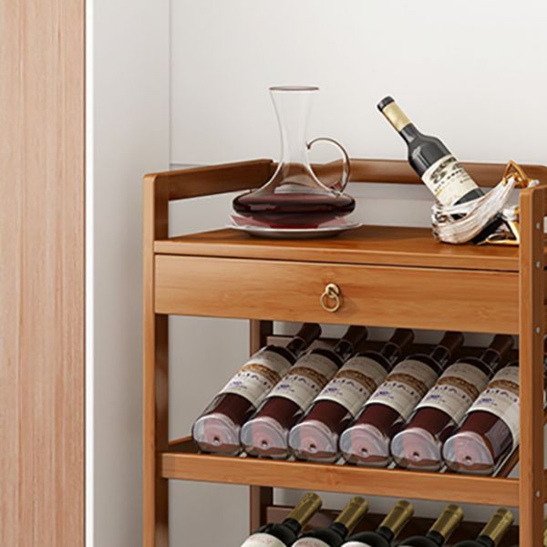 Modern Floor Wine Bottle Rack Wooden Brown Wine Bottle Rack for Home