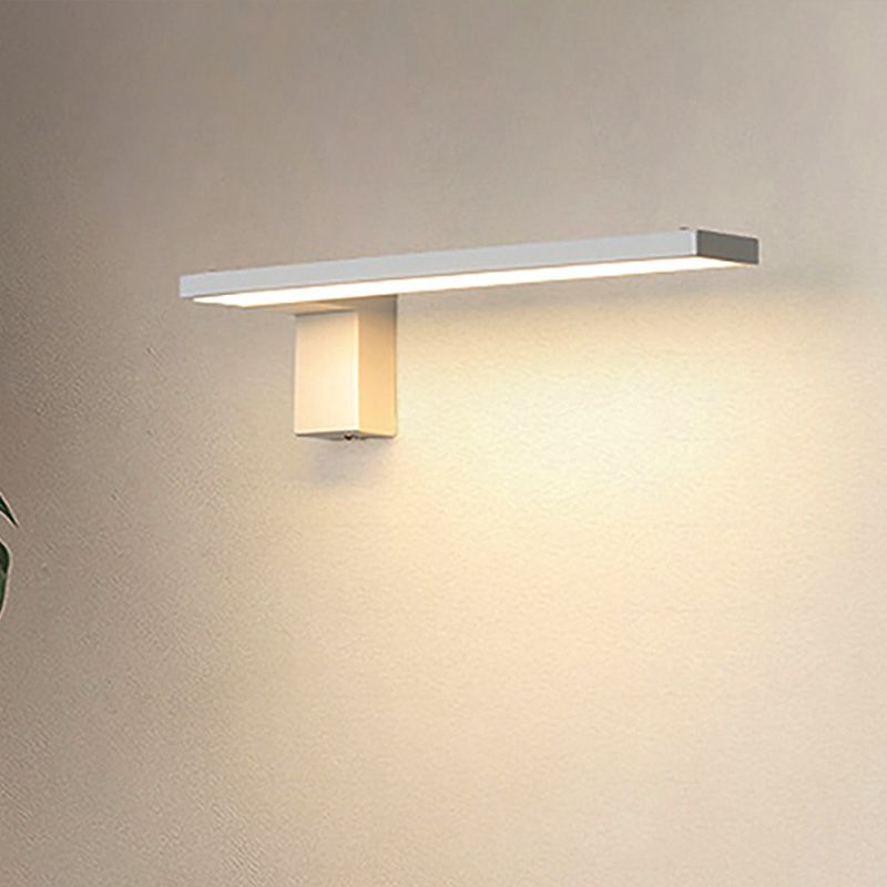 Minimalist Rectangular Wall Mount Light Acrylic White/Black LED Bedside Wall Light Fixture in Warm/White Light