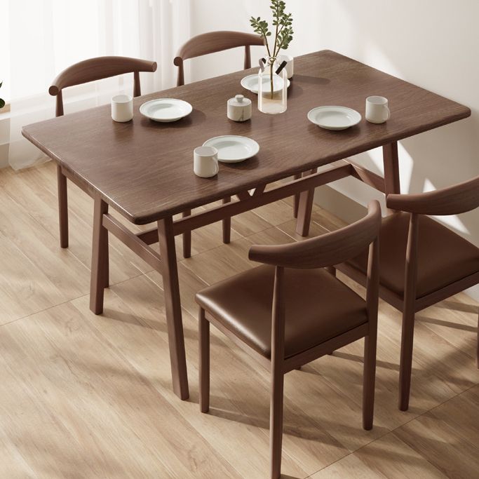 Modern massief houten standaard eetgelegenheidset rechthoekige vorm keuken eetgelegenheid met 4 poten tafel