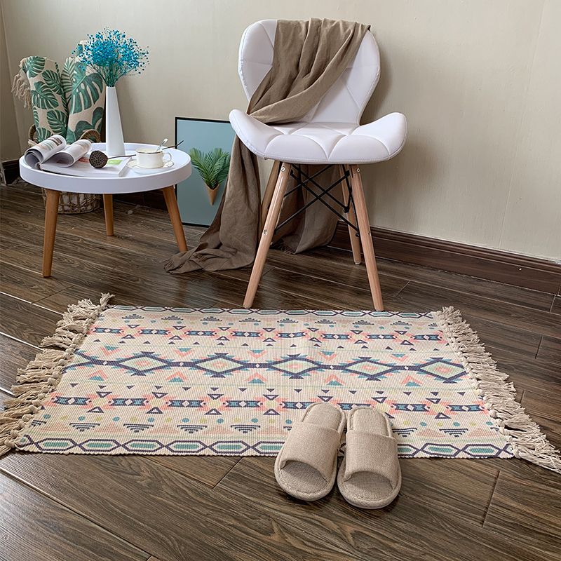 Nostalgie Ameicana Patroon Tapijten Boheems vloerkleed Fringe Tapijt voor thuisdecoratie