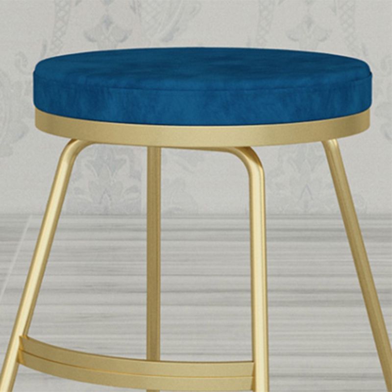 Nordic Style Bar-stool Round Seat Counter Bar Stool with Metal Legs for Home