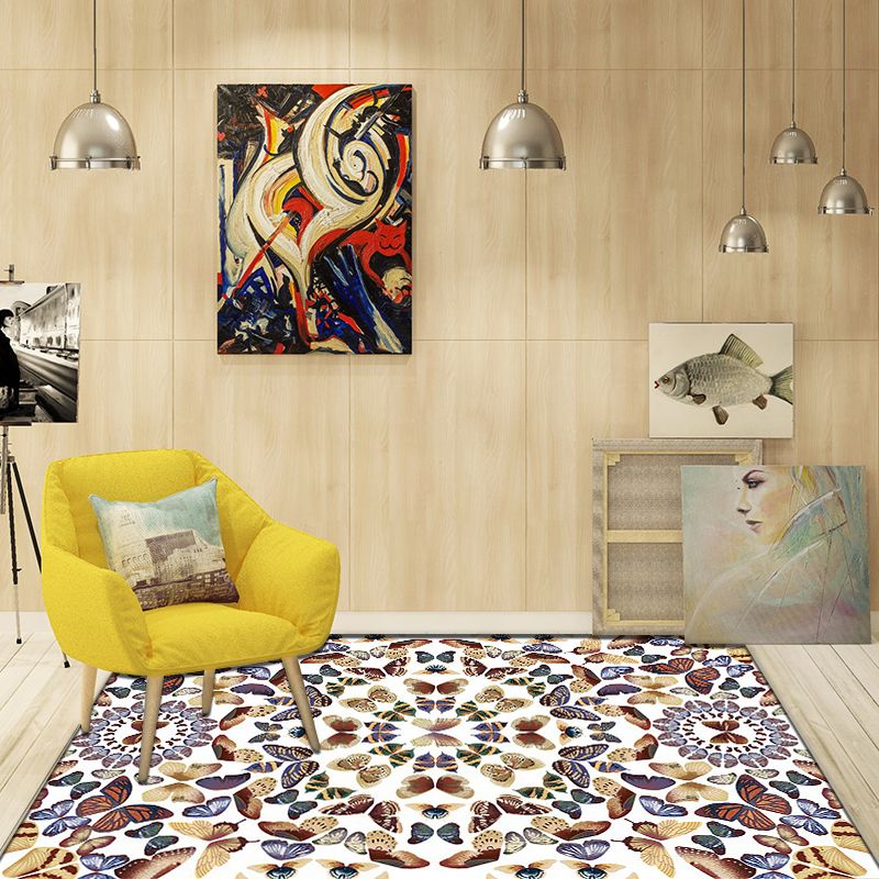 Alfombra vintage de poliéster de alfombra de poliéster en blanco y negro alfombra de respaldo lavable para sala de estar lavable para sala de estar para sala de estar