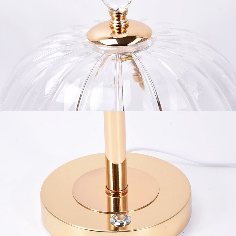 Modern Minimalist Style Dome Nightstand Lamp Glass 1 Light Table Lamp for Bedroom