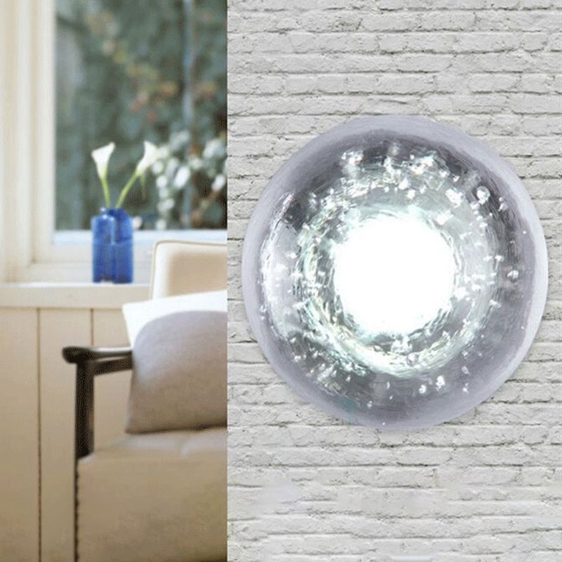 Single Bulb Wall Lamp Traditional Hemisphere Clear Bubble Crystal Sconce Light Fixture