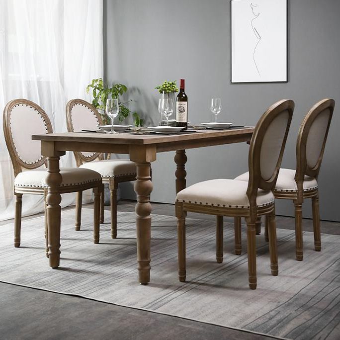 Mesa medieval moderna de madera de pino, mesa antigua rectangular para interiores con 4 patas