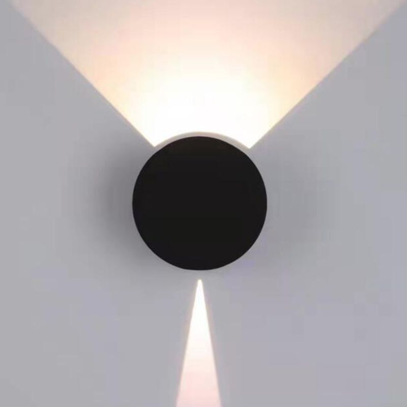 Hoop Shape Wall Light Modern Style Metal 2 Lights Sconce in Black/White