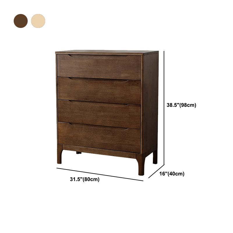 Rubber Wood Storage Chest Dresser Modern Storage Chest with Drawers