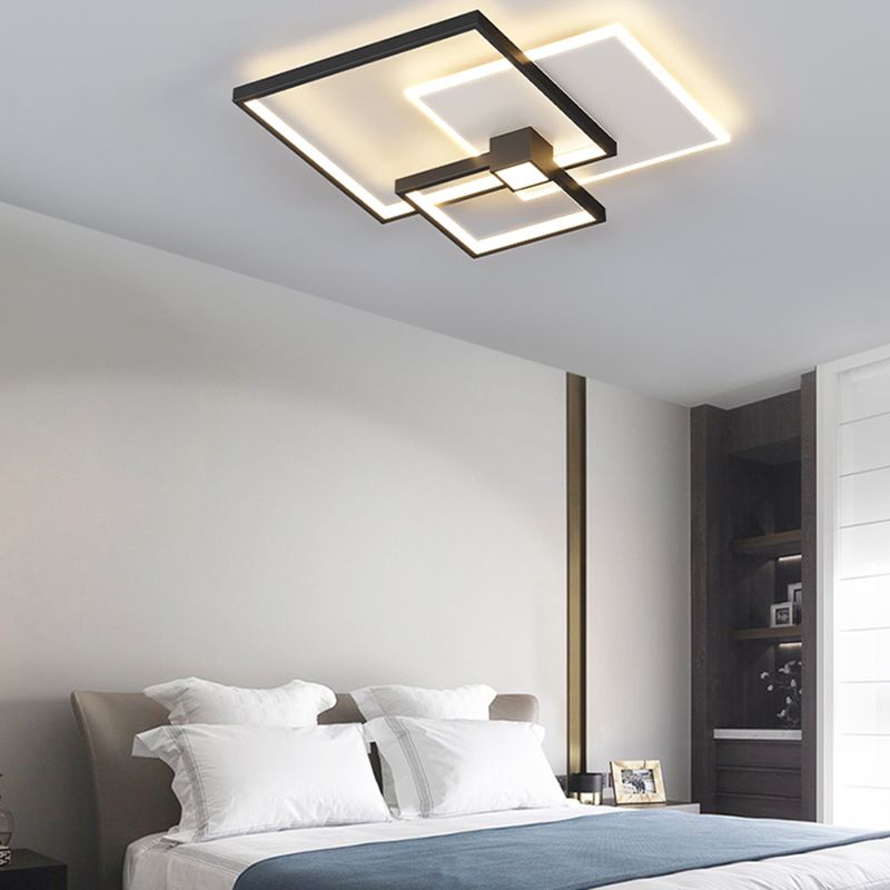 Minimalism Ceiling Light Fixture 4-Light Flush Mount with Metal for Bedroom