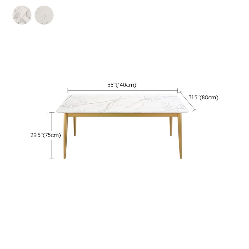 Iron and Stone Table Glam Style Home Rectangular Dining Table