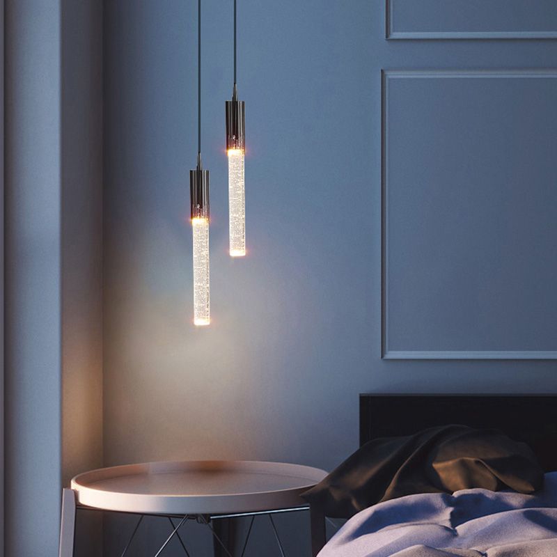 LED Crystal Chandelier Pendant Light Simple Modern Style Living Room Hanging Light Fixture