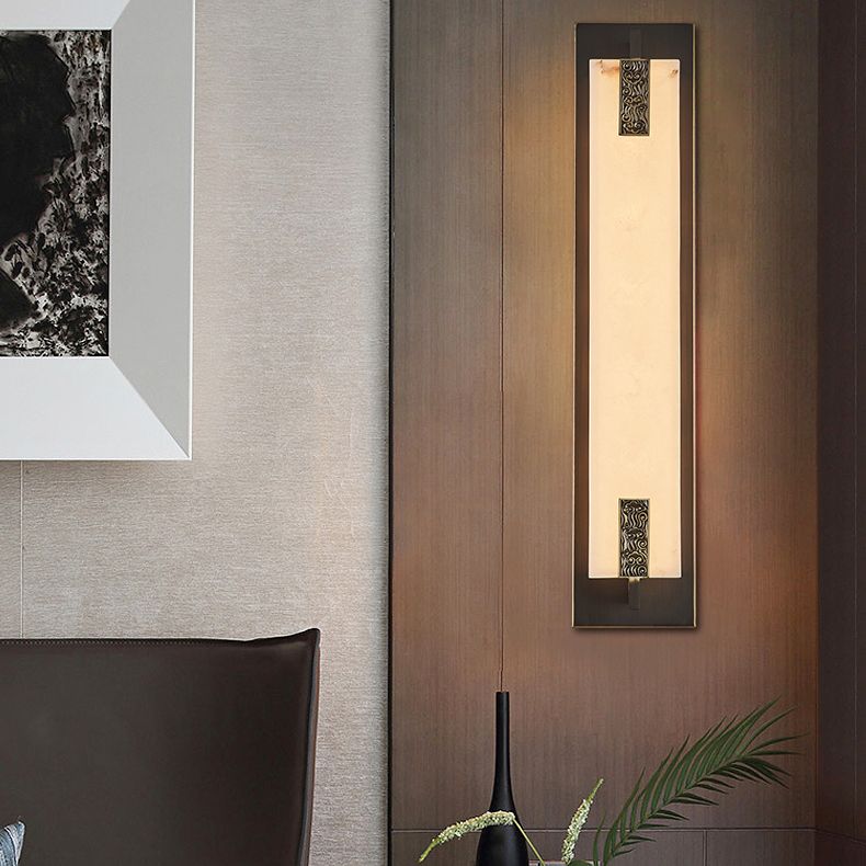 Lampade a parete rettangolari in metallo a 1 campo moderno lampada a monte per soggiorno