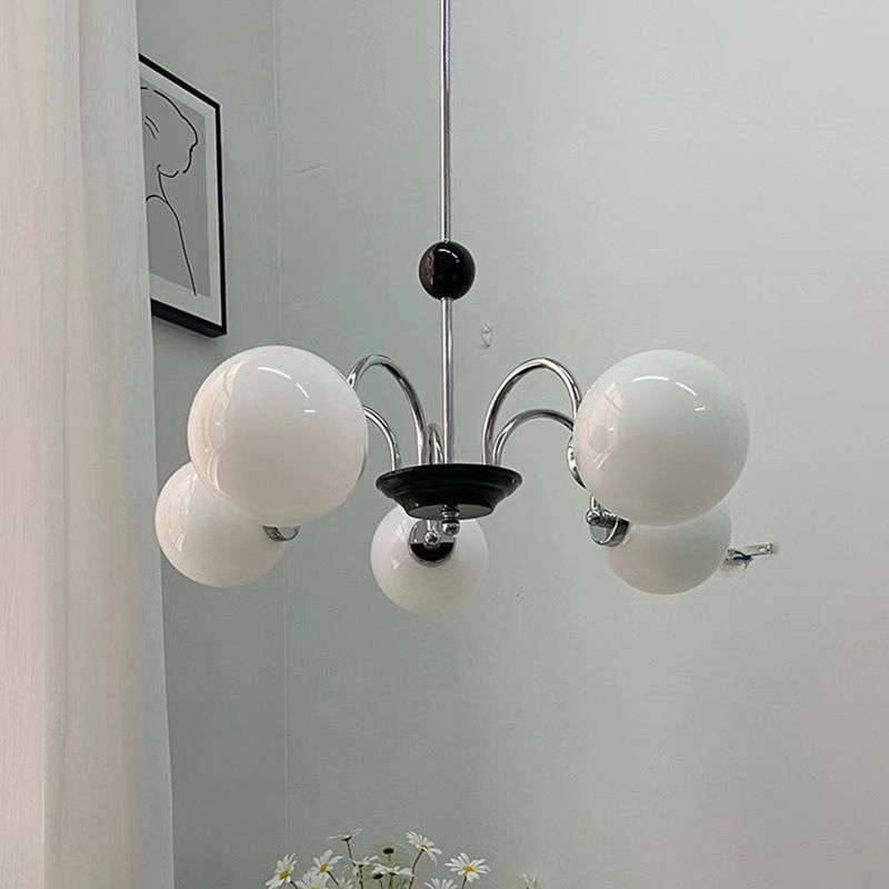 Spherical Shape Chandelier Light Modern Style Glass Multi Light Hanging Lamp for Kitchen