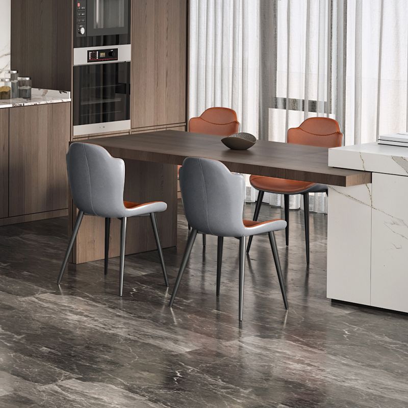 Faux Leather and Metal Contemporary Dining and Accent Chairs