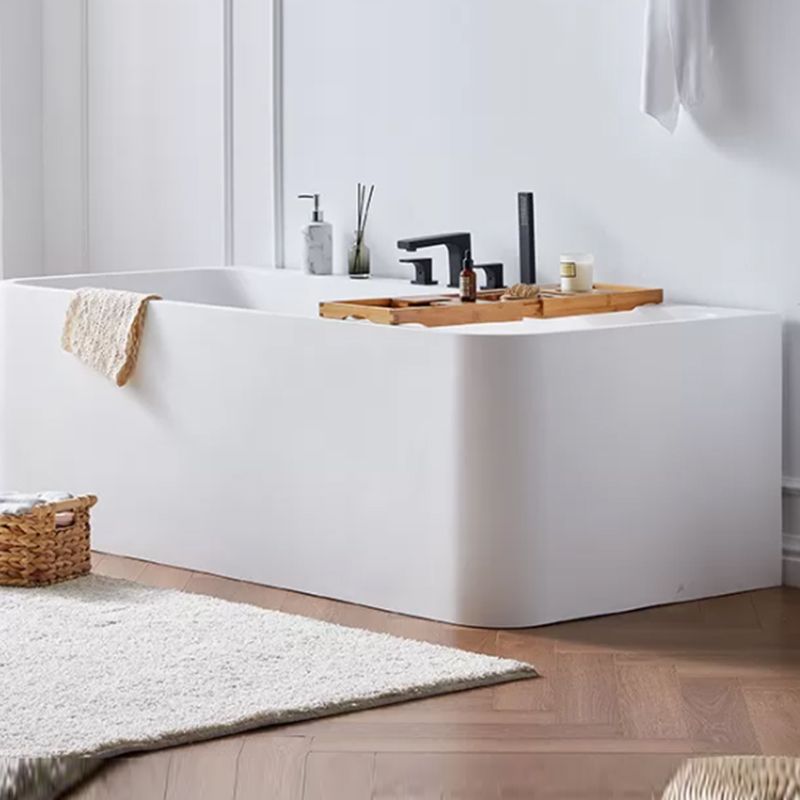 Stone Soaking Bathtub Antique Finish Rectangular Back to Wall Bathtub (Board not Included)