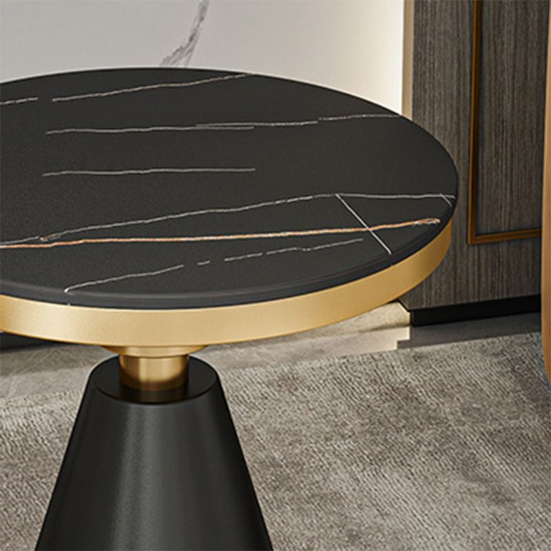 22.44" Tall Contemporary Style Side End Table Metal Pedestal Round Sofa Side Accent Table