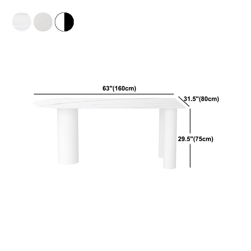 White Stone Top Dinner Room Kitchen Table Modern Tripod Base Dining Table