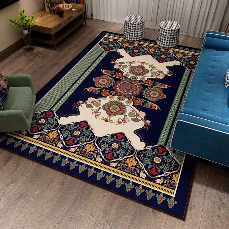 Roter Vintage Teppich Polyester Rafikenteppich nicht rutscher Backing Teppich für Wohnkultur