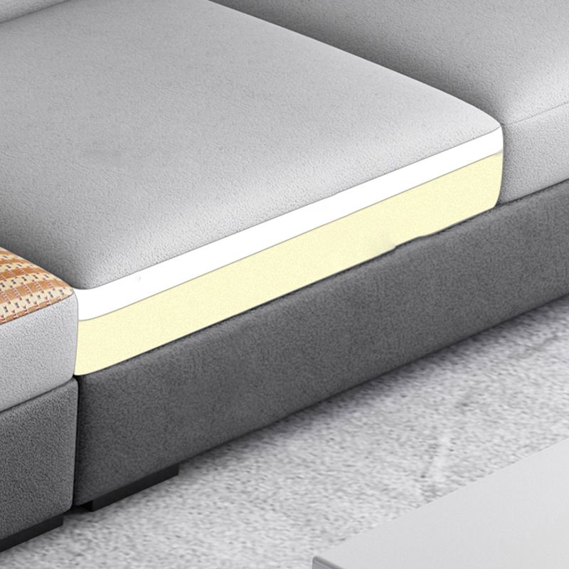 Modern Square Arm Sofa with Sewn Pillow Back for Apartment and Living Room