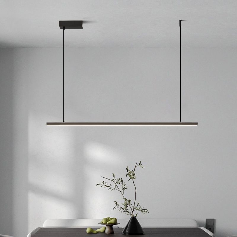 Contemporary Hanging Light Linear Metal Island Light Fixture for Dining Room