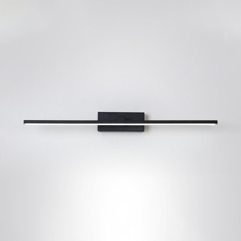 Iron Stick Vanity Mirror Light Simplicity Black/White LED Wall Mounted Lamp for Bathroom, 16/19.5/23.5 Inch Long