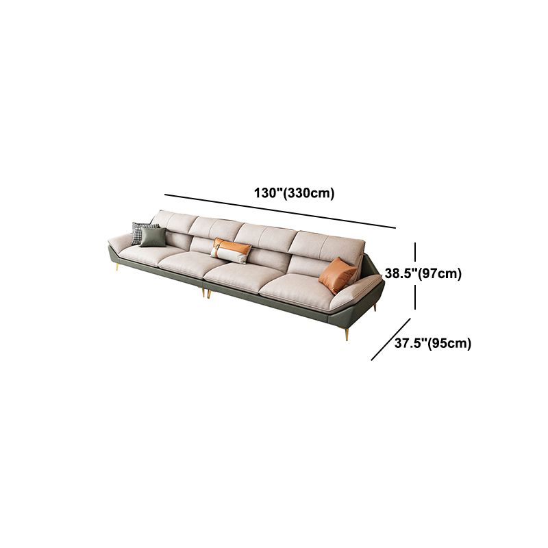 Beige Faux Leather Removable Cushions Sofa/Sectionals with Stain-Resistant