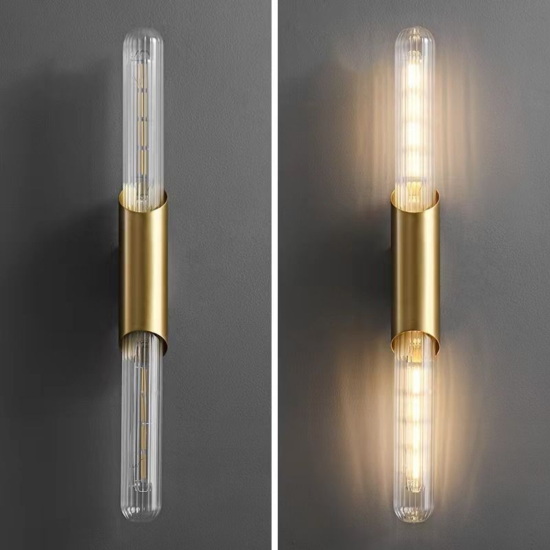 Golden Modernism Wall Mounted Sconce Shaded LED Wall Light for Dining Room