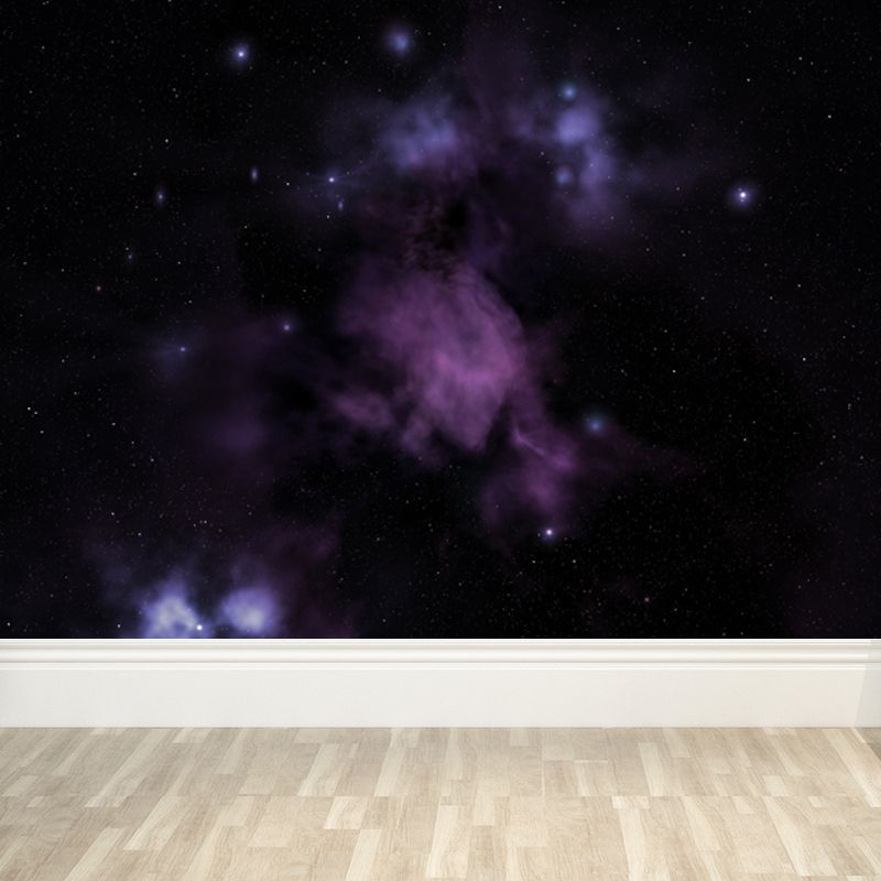 Non-Woven Big Dark Mural Contemporary Milky Way Wall Covering, Custom Size Available