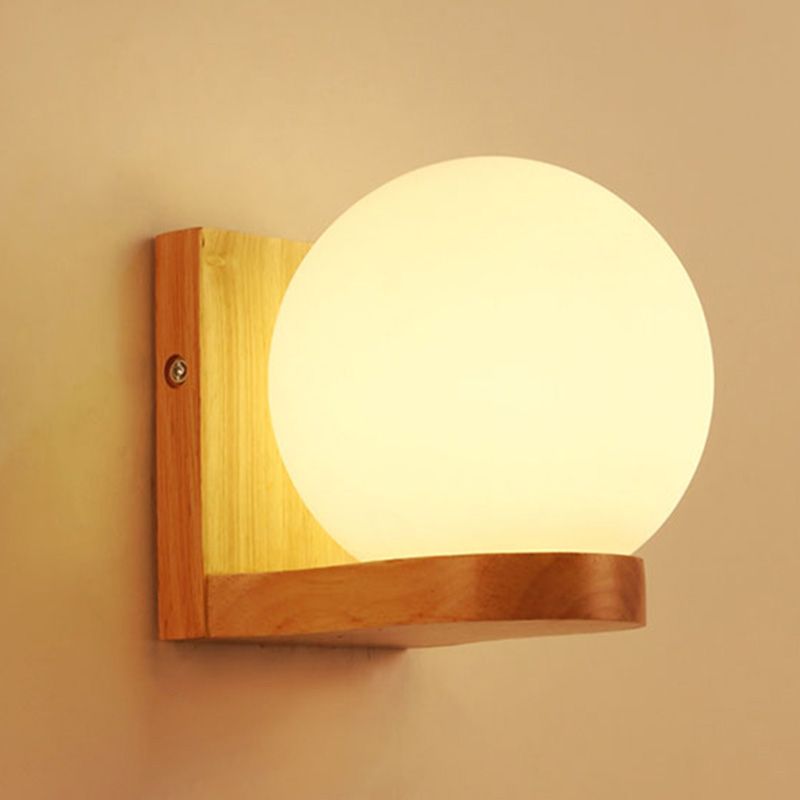 Creative Contemporary Simplicity Wall Sconce Lights con arte in legno per camera da letto