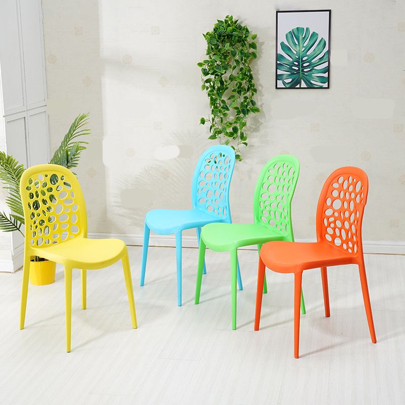 Contemporary Kitchen Dining Side Chair Plastic Armless Chair