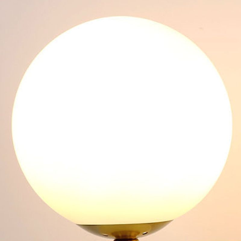 Modern Style Geometry Night Table Lamp White Glass One Light Table Light in Black