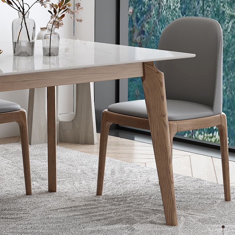 Mesa de comedor de piedra sinterizada industrial Mesa de comedor de cocina rectangular con 4 patas base