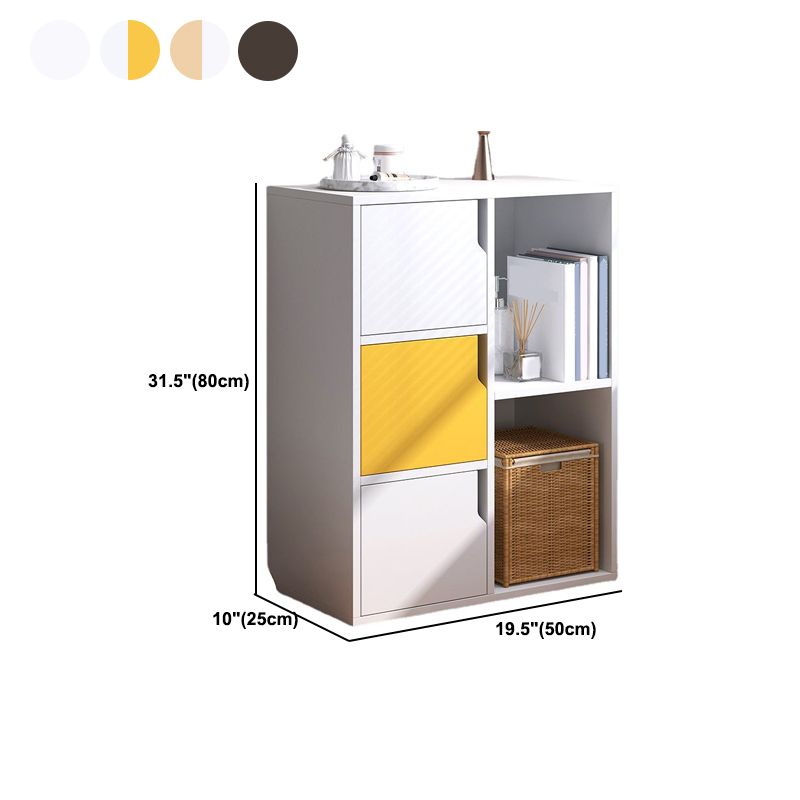 Wooden Side Cabinet with Shelves and Doors 9.44" Wide Storage Cabinet