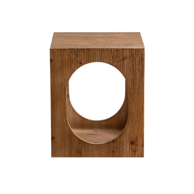 Block Coffee Table Solid Wood Natural Color Coffee Table for Living Room